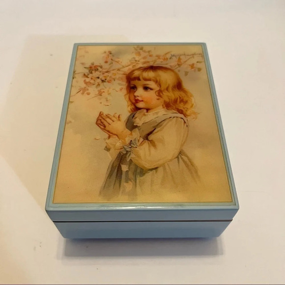 In The Orchard Girl Musical Trinket Box Mozart Lullaby Victorian 1991 Hamilton - Picture 1 of 14